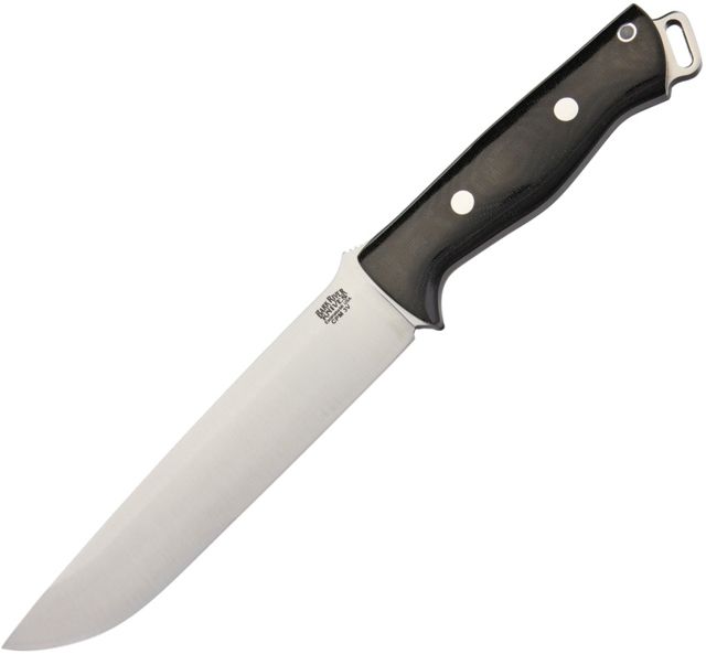 Bark River Bravo II 3V Black Canvas Fixed Blade Knife 7in CPM-3V Steel Standard Edge Brushed Black Canvas Micarta Handle - Bark River