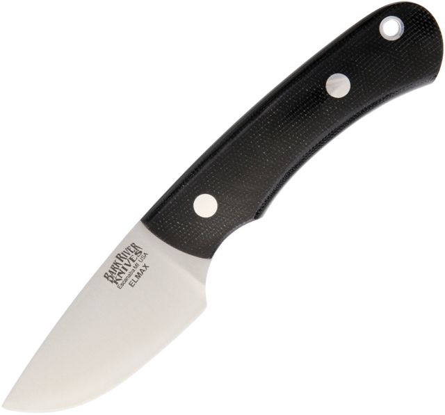 Bark River Bumble Bee Elmax Black Canvas Fixed Blade Knife 2.5in Standard Edge Satin Black Canvas Micarta Handle - Bark River