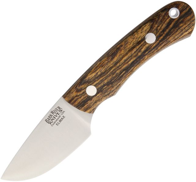 Bark River Bumble Bee Elmax Bocote Fixed Blade Knife 2.5in Standard Edge Satin Brown Bocote Wood Handle - Bark River
