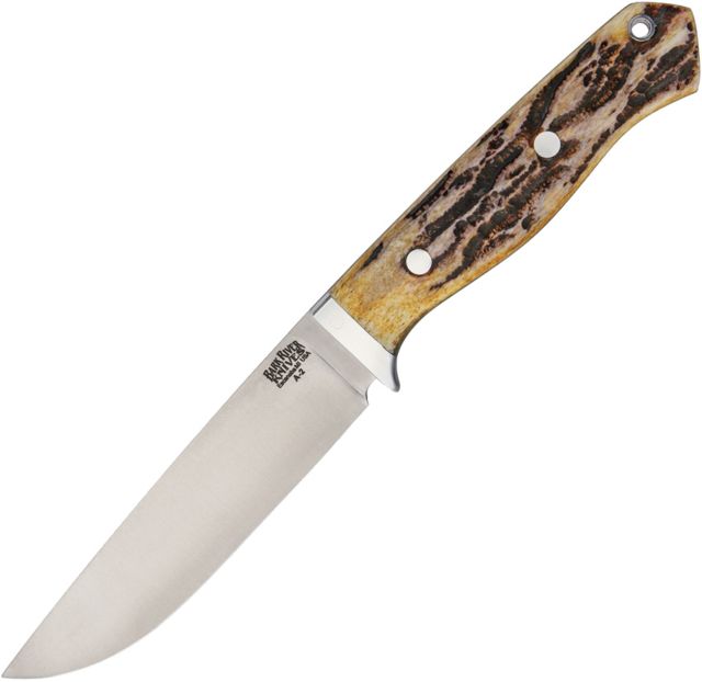 Bark River Camp and Trail Antique Stag Fixed Blade Knife 5in A2 Tool Steel Antique Stag Bone Handle - Bark River