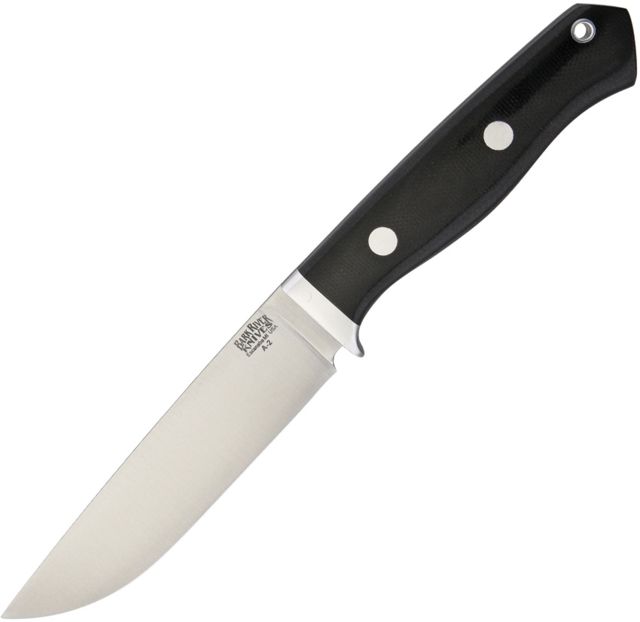 Bark River Camp and Trail Black Canvas Fixed Blade Knife 5in A2 Tool Steel Black Canvas Micarta Handle - Bark River