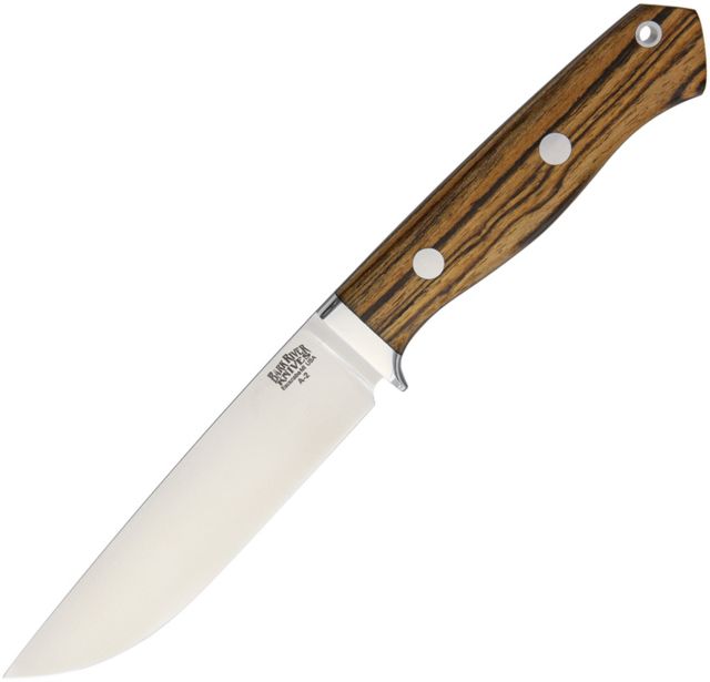 Bark River Camp and Trail Bocote Fixed Blade Knife 5in A2 Tool Steel Standard Edge Satin Bocote Wood Handle - Bark River