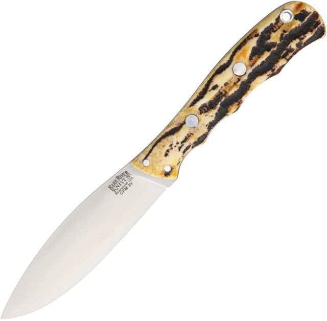 Bark River Canadian Special Stag Fixed Blade Knife 4.25in Standard Edge Satin Antique Stag Bone Handle - Bark River