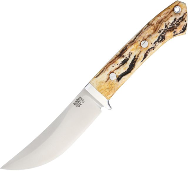 Bark River Classic Trailing Point Hunter Fixed Blade Knife 4.5in CPM 154 Steel Standard Edge Satin Antique Stag Bone Handle - Bark River