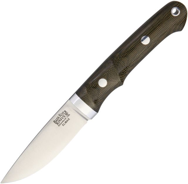 Bark River Classic Utility Caper Green Fixed Blade Knife 3.25in Standard Edge Satin Green Canvas Micarta Handle - Bark River