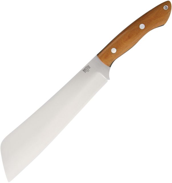 Bark River Dakkar Natural Canvas Fixed Blade Knife 10in A2 Tool Steel Standard Edge Satin Natural Canvas Micarta Handle - Bark River