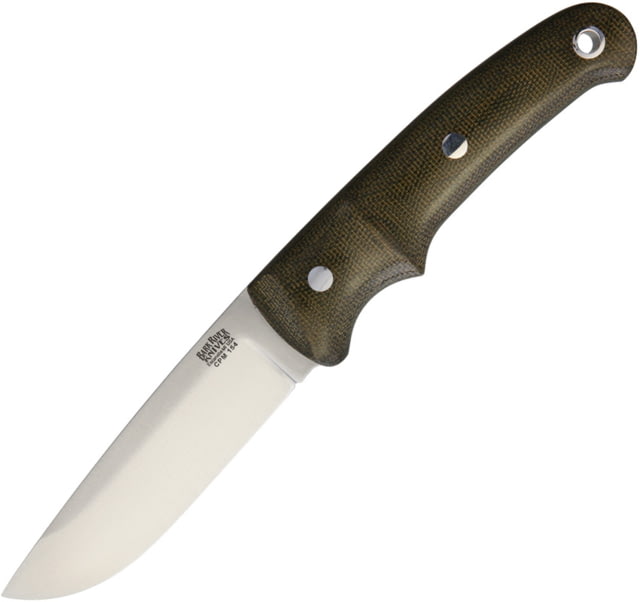 Bark River Drop Point Hunter Green CPM154 Knife 4" satin finish CPM-154 stainless drop point blade Green canvas micarta handle - Bark River