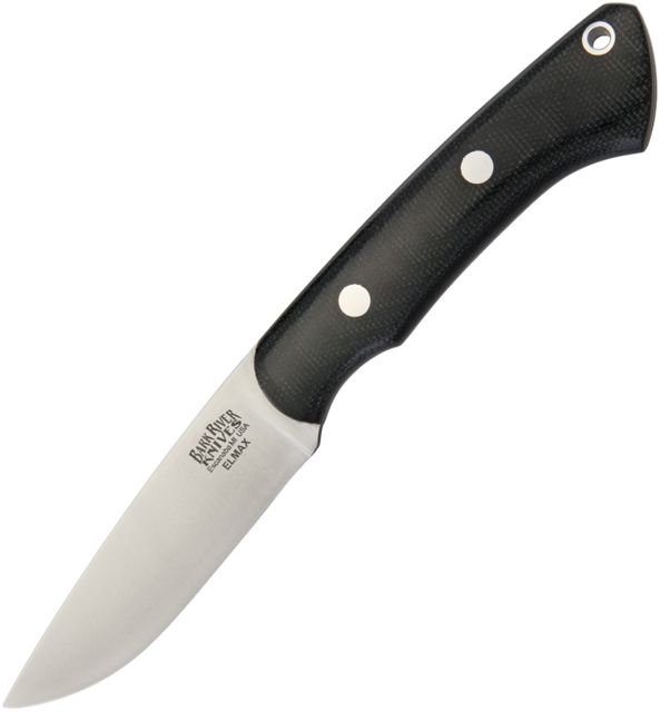 Bark River Featherweight Fox River Black Fixed Blade Knife 7.25in 3.125in Standard Edge Black Canvas Micarta Handle - Bark River