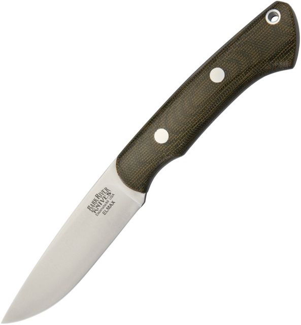 Bark River Featherweight Fox River Green Fixed Blade Knife 3.125in Green Canvas Micarta Handle - Bark River