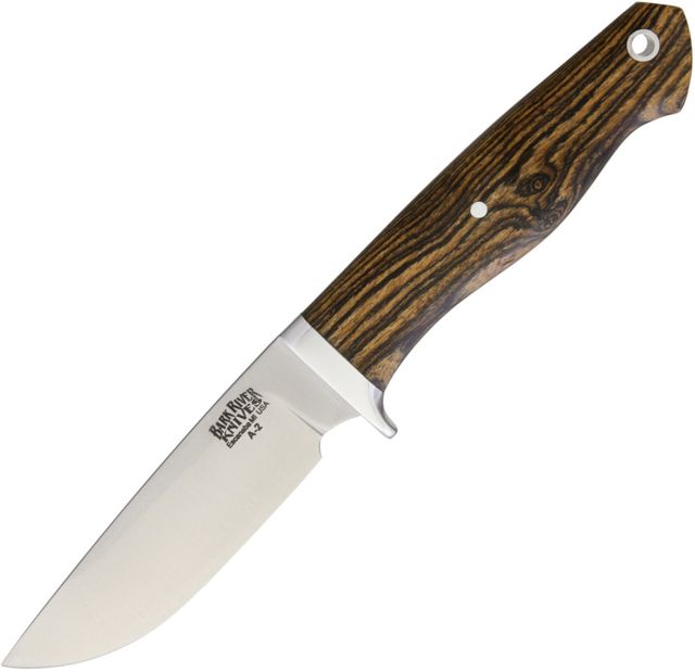 Bark River Fieldsman Bocote Fixed Blade Knife 3.5in A2 Tool Steel Standard Edge Satin Brown Bocote Wood Handle - Bark River