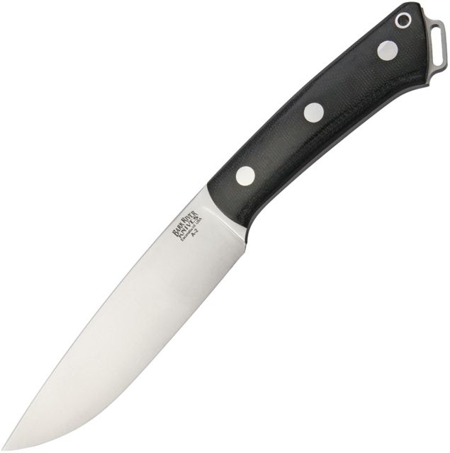 Bark River Fox River II Black Canvas Fixed Blade Knife 5in A2 Tool Steel Black Canvas Micarta Handle - Bark River