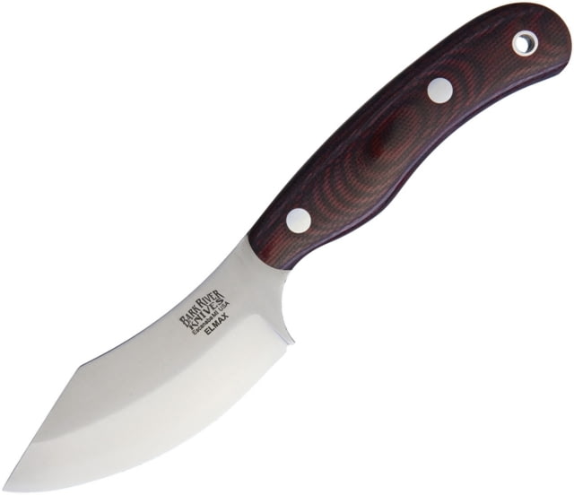 Bark River JX6 Companion Elmax Fixed Blade Knife 7.25in Overall 3.25in Satin Elmax Steel Blade Burgundy Canvas Micarta Handle - Bark River