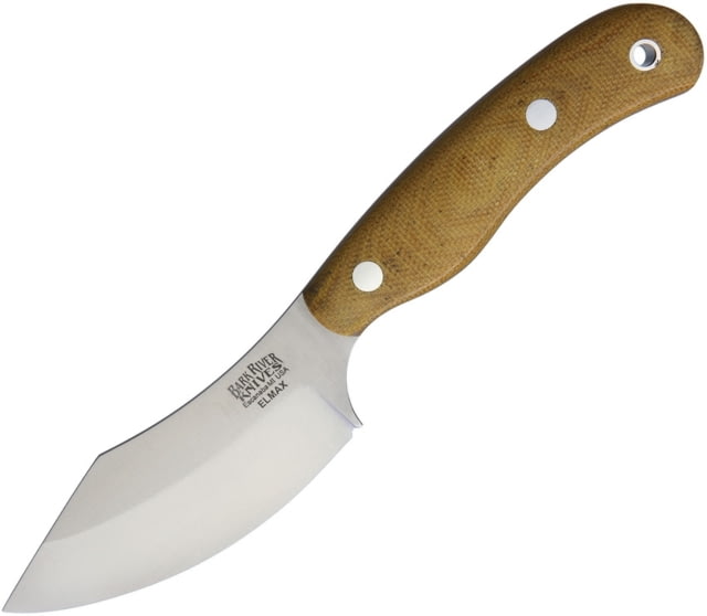 Bark River JX6 Companion Elmax Fixed Blade Knife 7.25in Overall 3.25in Satin Elmax Steel Blade Natural Canvas Micarta Handle - Bark River
