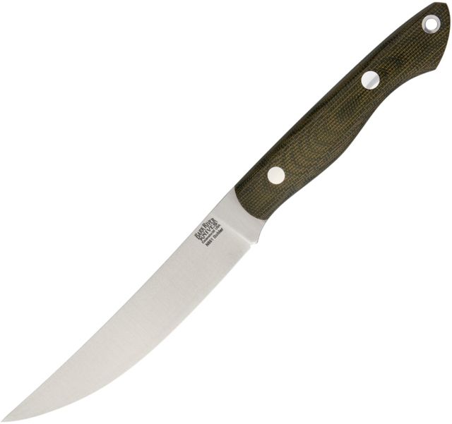 Bark River Kalahari Mini Sportsman Green Fixed Blade Knife 9in 5in Bohler N661 Steel Green Canvas Micarta Handle - Bark River