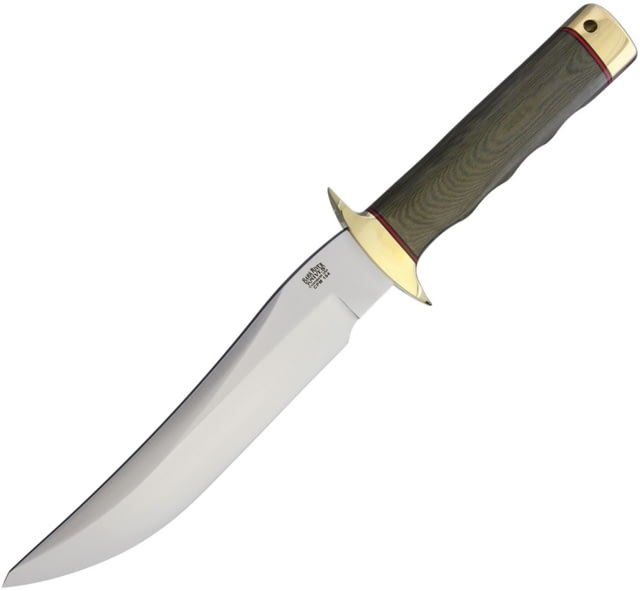 Bark River MacV SOG Recondo CPM154 Fixed Blade Knife 12.13in Overall 7in Satin Cpm-154 SS Blade Green Linen Micarta Handle Brass Guard And Pommel - Bark River