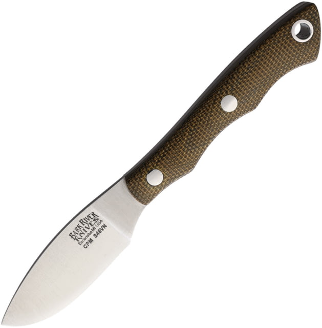 Bark River Micro Canadian S45VN Green Knife 2" satin finish blade Green canvas micarta handle - Bark River