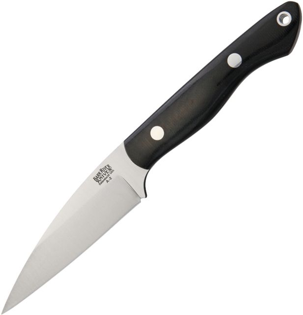 Bark River Mini Bush Seax Black Canvas Fixed Blade Knife 3.75in A2 Tool Steel Wharncliffe Black Canvas Micarta Handle - Bark River
