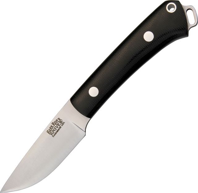 Bark River Mini Fox River Black Canvas Fixed Blade Knife 2.875in A2 Tool Steel Standard Edge Black Canvas Micarta Handle - Bark River