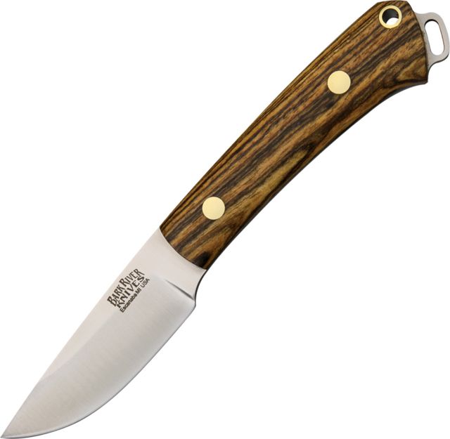 Bark River Mini Fox River Bocote Fixed Blade Knife 2.875in A2 Tool Steel Standard Edge Bocote Wood Handle - Bark River