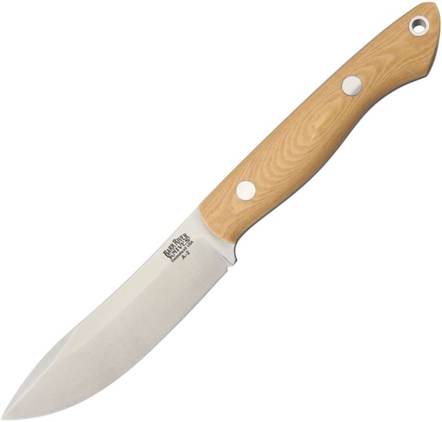 Bark River Mini Kalahari Antique Ivory Fixed Blade Knife 3.625in A2 Tool Steel Antique Ivory Micarta Handle - Bark River