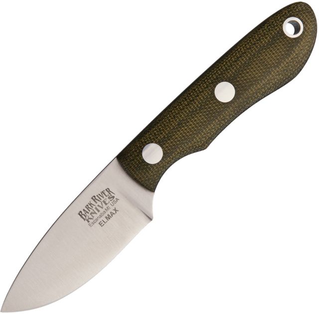 Bark River PSK Elmax Steel Green Canvas Fixed Blade Knife 2.125in Green Canvas Micarta Handle - Bark River