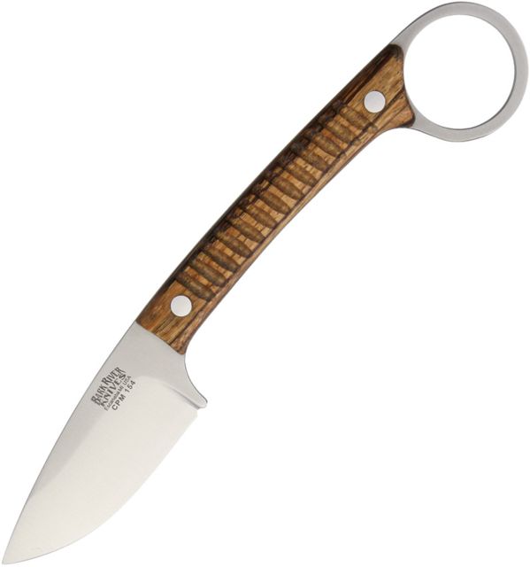 Bark River Ringtail Bocote Fixed Blade Knife 2.5in CPM 154 Steel Standard Edge Satin Brown Bocote Wood Handle - Bark River