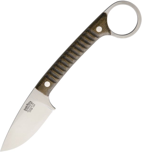 Bark River Ringtail Green Canvas Fixed Blade Knife 2.5in CPM 154 Steel Standard Edge Satin Green Canvas Micarta Handle - Bark River
