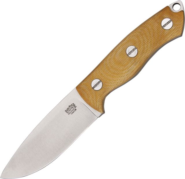 Bark River STS-3 Natural Canvas Micarta Fixed Blade Knife 3.75in Natural Canvas Micarta Handle - Bark River
