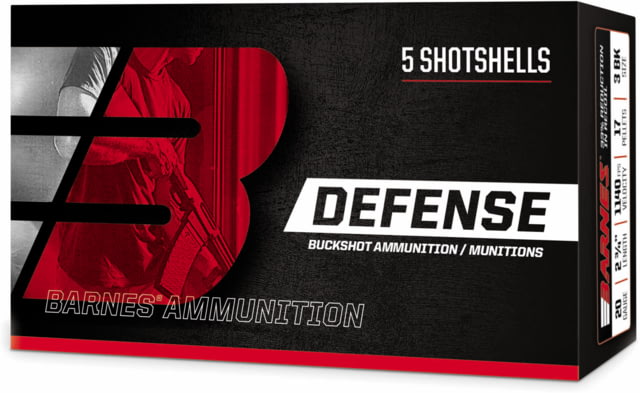 Barnes Defense Buckshot 12 Gauge 00 Buck 9 Pellets 2.75in Shotgun Buckshot Ammo 5 Rounds - Barnes