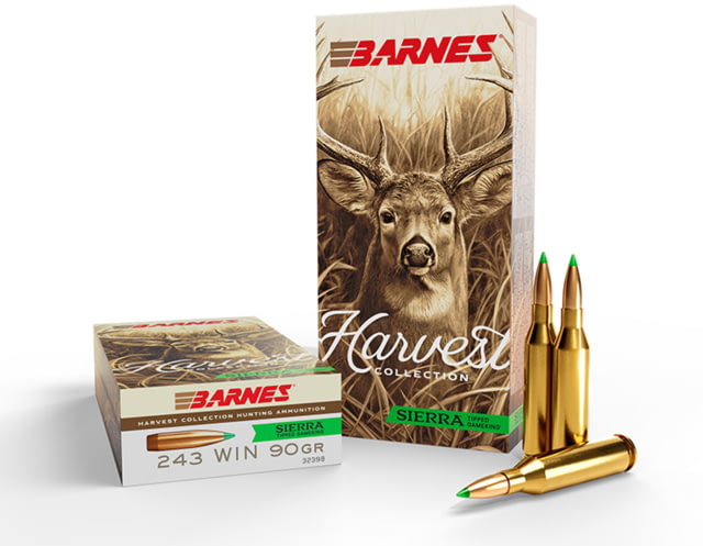 nes Harvest 243 Win 90 Grain Boat Tail Hollow Point Brass Cased Rifle 20 Rounds Ammo