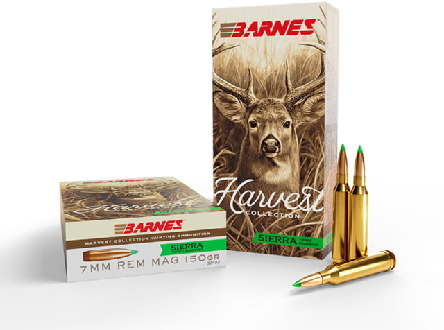 nes Harvest 7mm Rem Mag 150 Grain Boat Tail Hollow Point Brass Cased Rifle 20 Rounds Ammo