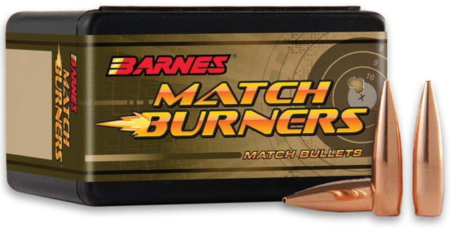 Barnes Match Burner 22 Caliber 77 Grain Boat Tail Pistol Ammo 100 Rounds 100RD