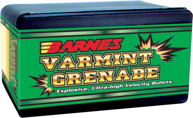 Barnes Varmint Grenade Rifle Bullets 6mm Creedmoor Flat Base Hollow Point 62 grain 250 Bullets/Box Powdered Copper/Tin