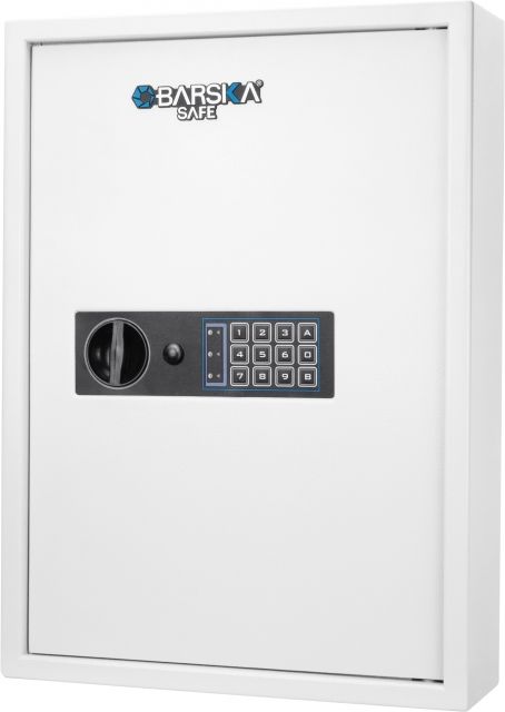 Barska 100 Key Cabinet Digital Wall Safe White Medium - Barska