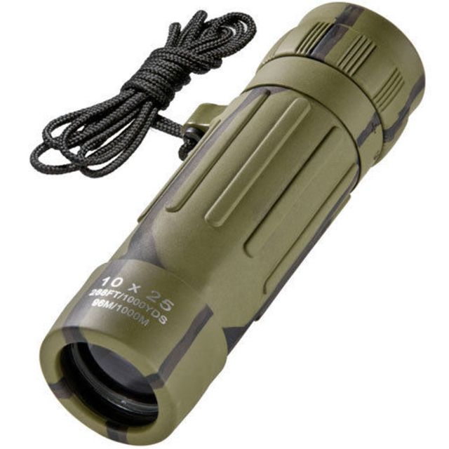 Barska 10x25 Lucid-View Pocket Roof BK-7 Prism Monocular Camo - Clam Pack AA10194 - Barska