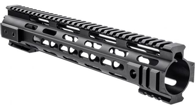 Barska 12 in AR Quad Rail w/ Key Mold System KeyMod Mounting Slots Free Floating Design Black - Barska
