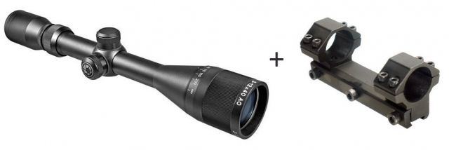 Barska 3-12x40 Air Gun Rifle Scope w/ Leapers Accushot Premium Airgun .22 Full Length Integral Medium Profile Mount - Barska