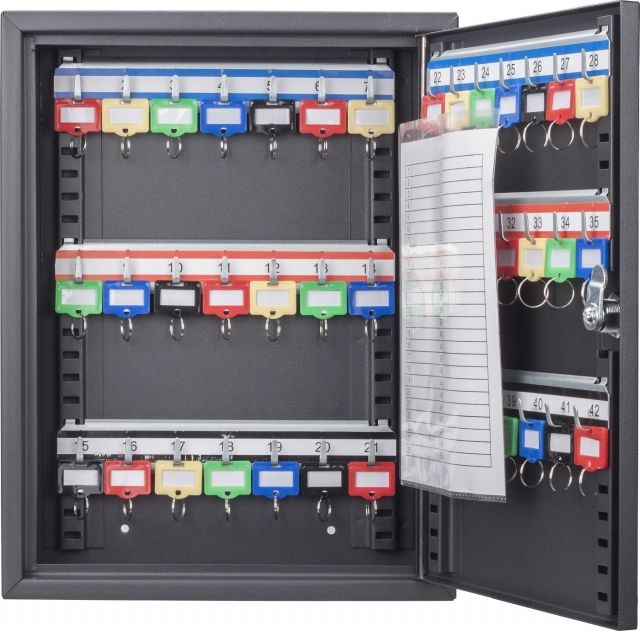 Barska 42 Position Key Cabinet with Key Lock Black Small
