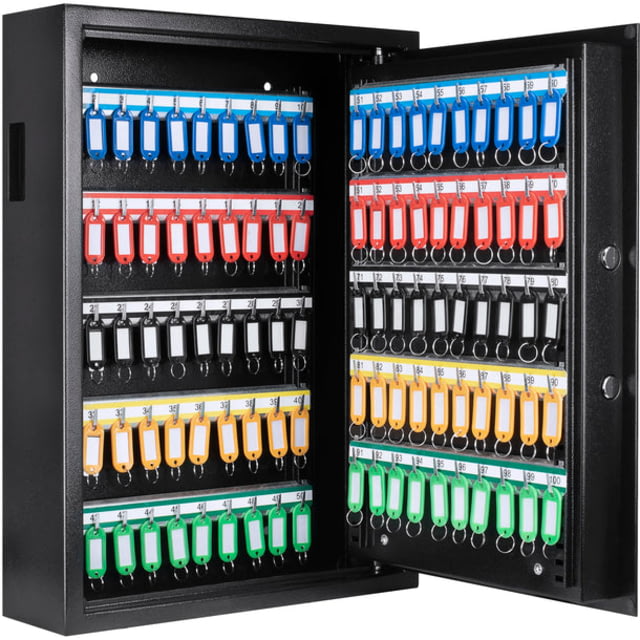 Barska 100 Capacity Fixed Position Key Cabinet Black Medium - Barska