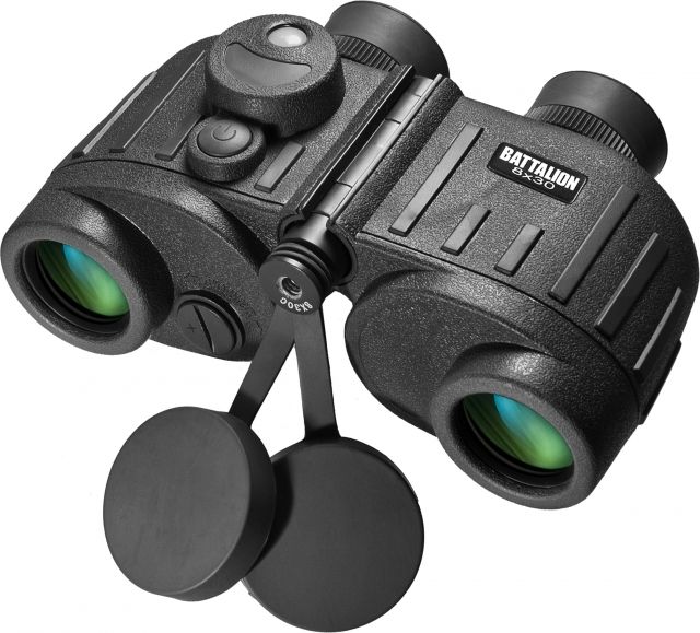 Barska Battalion 8x30mm Porro Prism Rangefinder Binoculars Matte Black Black - Barska