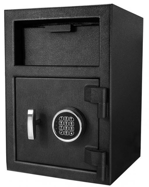 Barska DX-200 Standard Depository Keypad Safe Anti-Fishing Baffles Solid Steel Black Outer Dimensions - 14 x 14 x 20 in - Barska