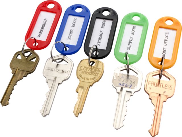 Barska Individual Key Tags Pack of 50 Removable Write-On Label Assorted Colors Tag Size - 2 x 0.19 x 0.88 in - Barska