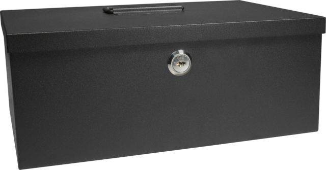 Barska Key Lock Cash Box & 6 Compartment Removable Tray - Barska