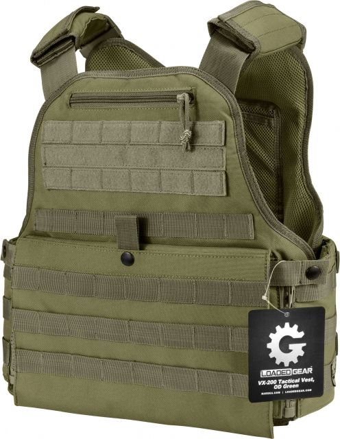 Barska Loaded Gear VX-500 MOLLE Plate Carrier Tactical VestOD Green - Barska