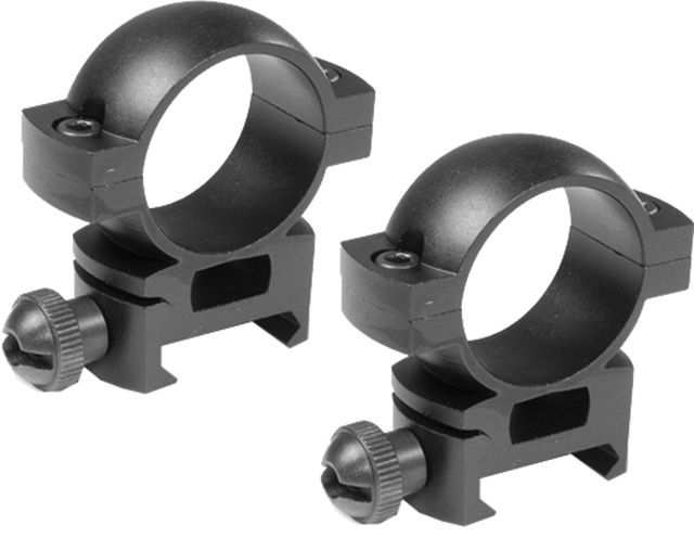 Barska Rifle Scope Rings - 1in High Height Matte Black Weaver - Barska