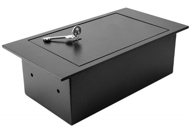 Barska Underground Floor Safe 2 Point Deadbolt Locking System Black Outer Size 8 x 15 x 5 in - Barska