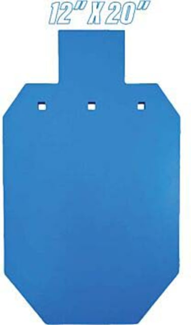 Bash Target Supply AR-500 Steel Target Silhouette Two-Third Size 12x20 in 1/2 Thick Powder Coated Blue - Bash Target Supply