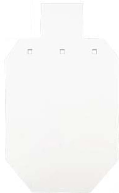 Bash Target Supply AR-500 Steel Target Silhouette Two-Third Size 12x20 in 3/8 in Thick Powder Coated White - Bash Target Supply