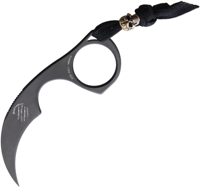 Bastinelli Creations Diagnostic Karambit Knife 1.5" black PVD coated N690Co steel karambit blade One-piece construction DIAGNOSTIC PVD BRONZE LANYARD