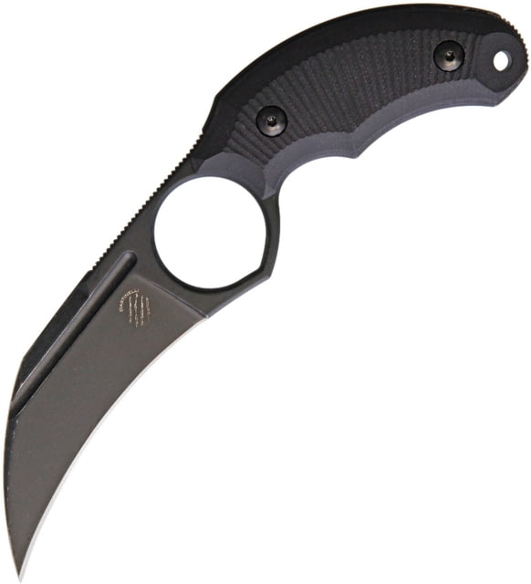 Bastinelli Creations HARPY Knife 7.25in Overall 3.13in Black SW N690 SS Blade Black Sculpted G10 Handle Black Kydex Sheath HARPY BLACK G10 - Bastinelli Creations